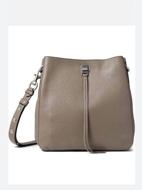 Rebecca Minkoff Darren Shoulder Bag Deep Taupe Leather Crossbody Purse